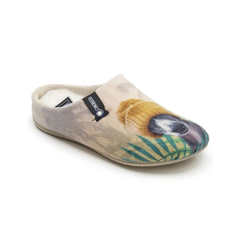 PANTUFLAS FUN VERBENAS YORK ANIMAL PELO